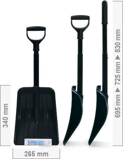 Prosperplast Φτυάρι Χιονιού Τηλεσκοπικό με Κοντάρι 82cm και Πλαστική Λαβή