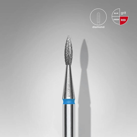 Staleks Nail Drill Diamond Cutter Bit with Flame Head Blue