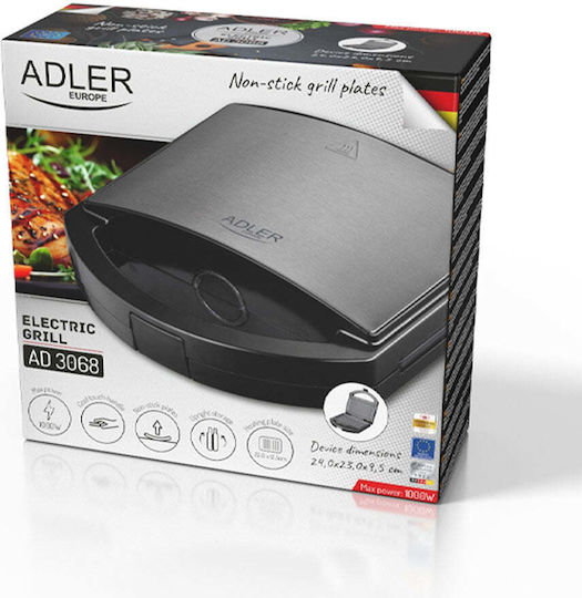 Adler Tabletop Electric Grill Ribbed Plate 750W 22cmx12.5cmcm