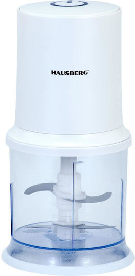 Feliator electric Hausberg Hb-4502ab 400w 1 viteză 500 ml bol din plastic cuțit 2 lame din oțel inoxidabil alb