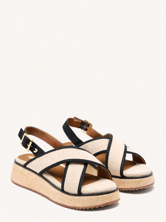 Sandale Casual Damă Flatforme Bej