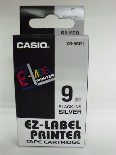 Casio Etikettendrucker-Band in Silber Farbe Kompatible Reihe mit Casio XR(EZ-Label)