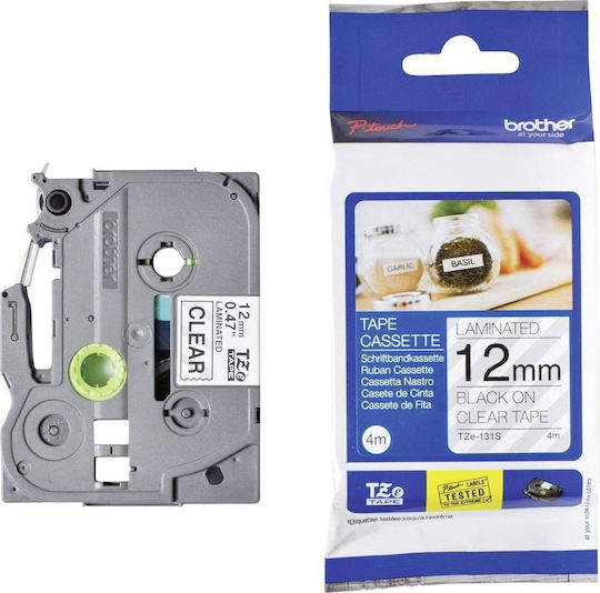 Brother TZE131S Label Maker Tape 4m x 12mm in Transparent Colour Compatible with Brother TZe/TZ
