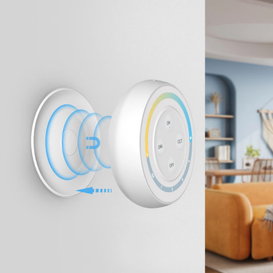 Eurolamp Ασύρματο Χειριστήριο Τοίχου Rf Dimmer 4 Κανάλια 145-71406