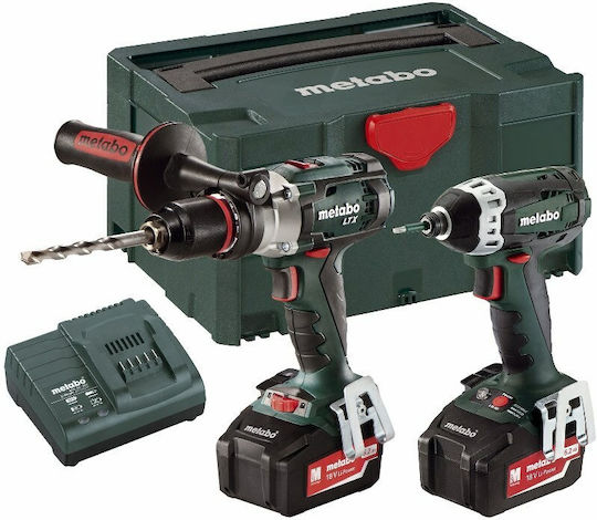 Metabo 685058000 Σετ Κρουστικό Δραπανοκατσάβιδο & Παλμικό Κατσαβίδι 18V με 2 Μπαταρίες 5.2Ah και Θήκη