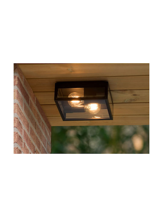Lucide Lightning Dukan Outdoor Ceiling Flush Mount E27 in Black Color 15802/02/30