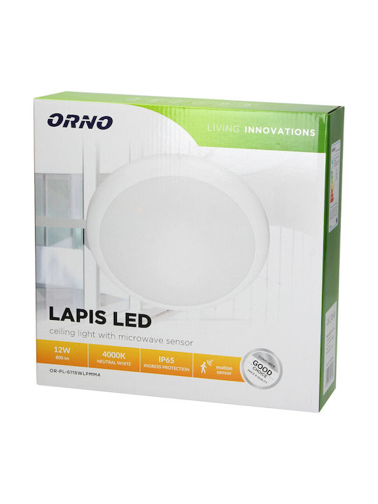 Orno Outdoor Ceiling Flush Mount with Integrated LED in White Color AD-PL-6118WLPMM4