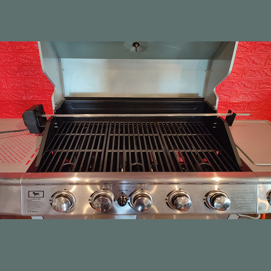 Blackbull VAN4815 Ψησταριά Υγραερίου Σχάρας 62x48εκ. με 5 Εστίες 18.5kW και Πλαϊνό Μάτι 3.5kW