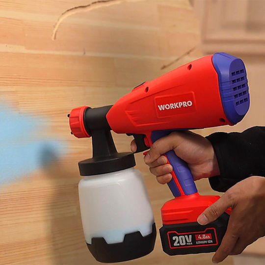 WorkPro WP397010 Ηλεκτρικό Πιστόλι Βαφής 20V Solo με Δοχείο 1.2lt