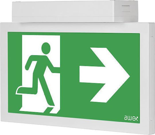 Awex LED Φωτιστικό Ασφαλείας Εξόδου με Τροφοδοσία Μπαταρίας