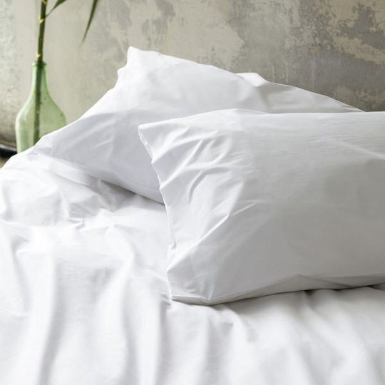 Sprintzio Hotelbettlaken Weiß Einzel 160x260cm Baumwolle und Polyester 1Stück