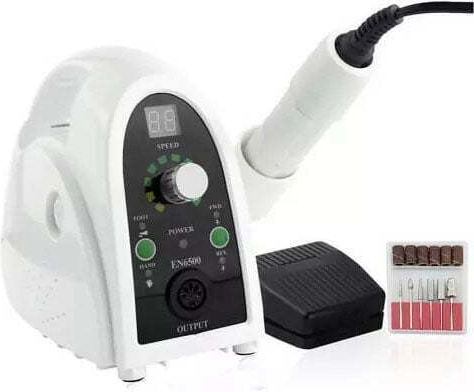 Electric Nail Drill 65W White 30000 Rounds/Minute with Pedal