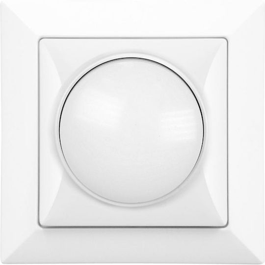 Timex Recessed Dimmer Switch with Frame Classic Rotary 400W in White Colour