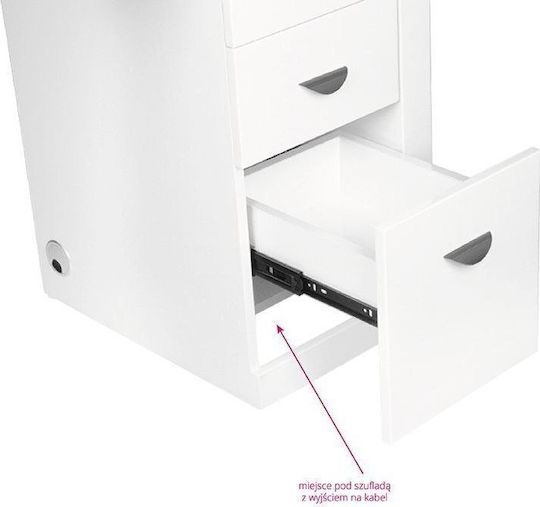 Masa de Manichiură Colector de Praf pentru Unghii 310 Alb Stânga
