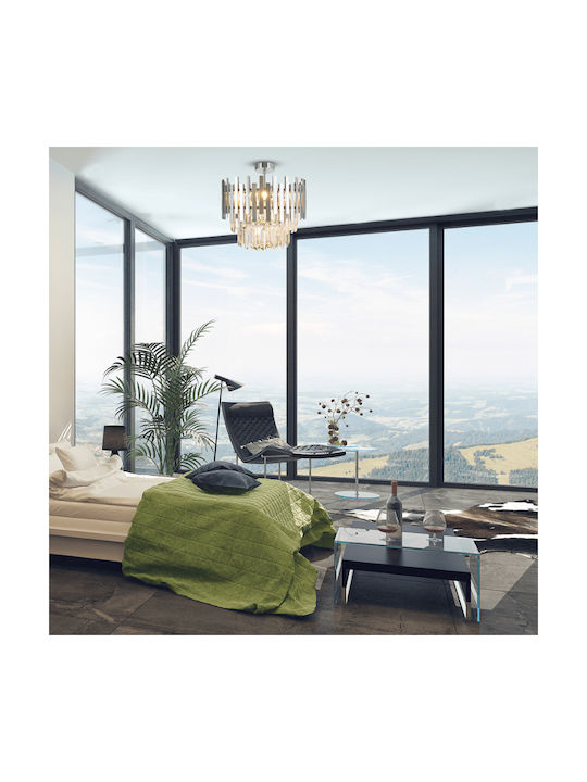 Eko Light Aspen Πολυέλαιος 6xE14 με Κρύσταλλα Ασημί ML8809