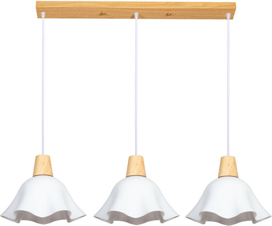 Agora Lighting Ballerina Adjustable Pendant Light White Rail with Socket E27 82x90x90cm