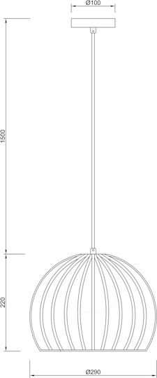 Agora Lighting Регулируема Висящо Осветително Тяло Черен Топка с Цокъл E27 28x29x110см.