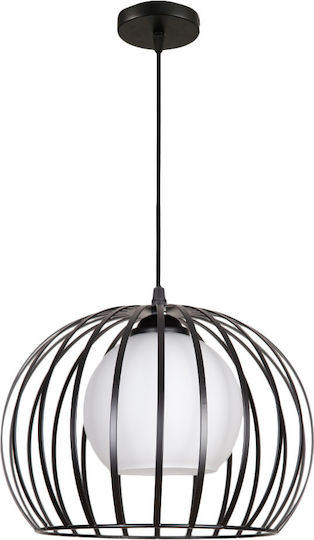 Agora Lighting Регулируема Висящо Осветително Тяло Черен Топка с Цокъл E27 28x29x110см.
