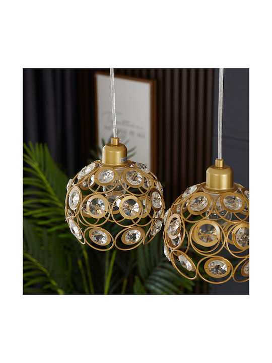 Agora Lighting Adjustable Pendant Light Gold Rail with Socket E27 65x65x90cm