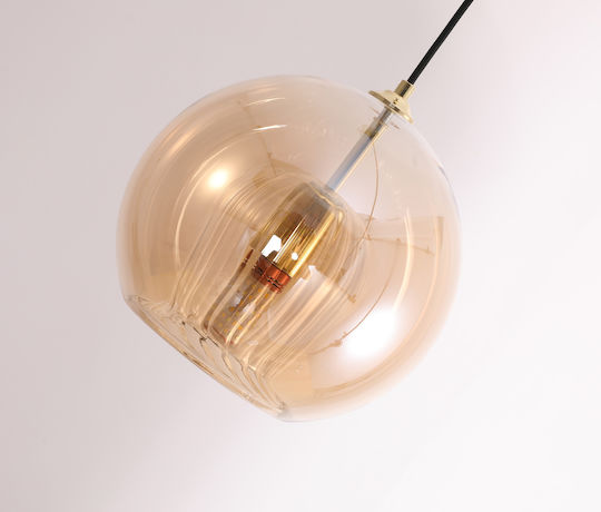 Agora Lighting Регулируема Висящо Осветително Тяло Златист Топка с Цокъл E27 25x25x125см.