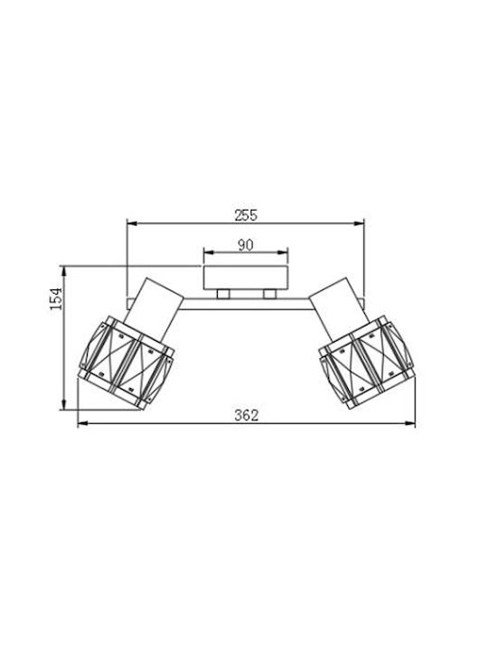 Agora Lighting Πλαφονιέρα Οροφής Χρυσή με Ντουί E14 με Κρύσταλλα