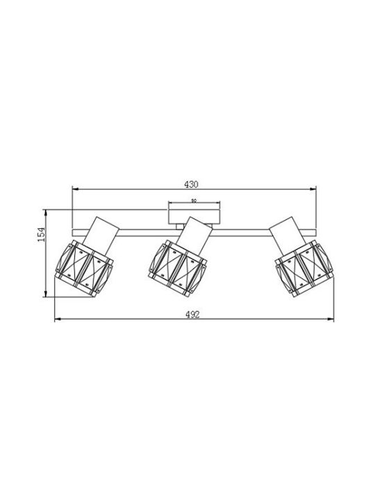 Agora Lighting Таванно осветление 49бр Сребрист с Фасунга E14 с Кристали