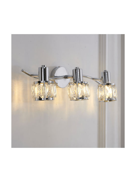 Agora Lighting Таванно осветление 49бр Сребрист с Фасунга E14 с Кристали