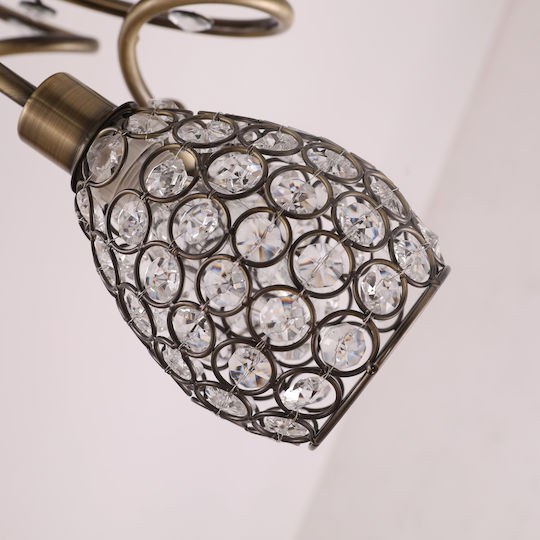 Agora Lighting Πλαφονιέρα Οροφής 59εκ. Χρυσή με Ντουί E14