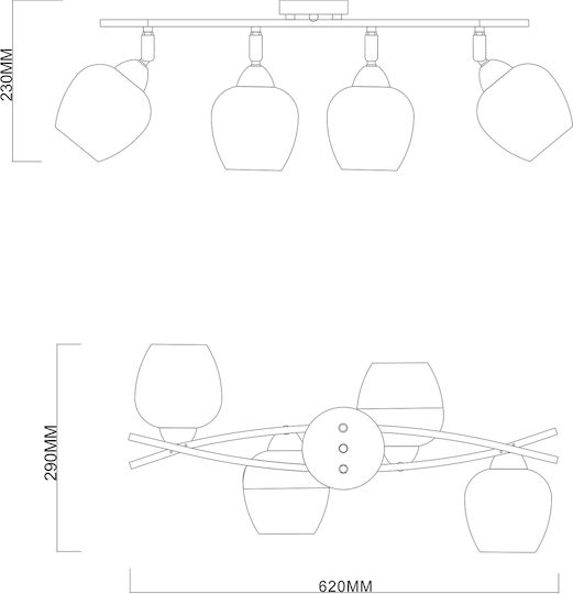 Agora Lighting Πλαφονιέρα Οροφής Χρυσή με Ντουί E27
