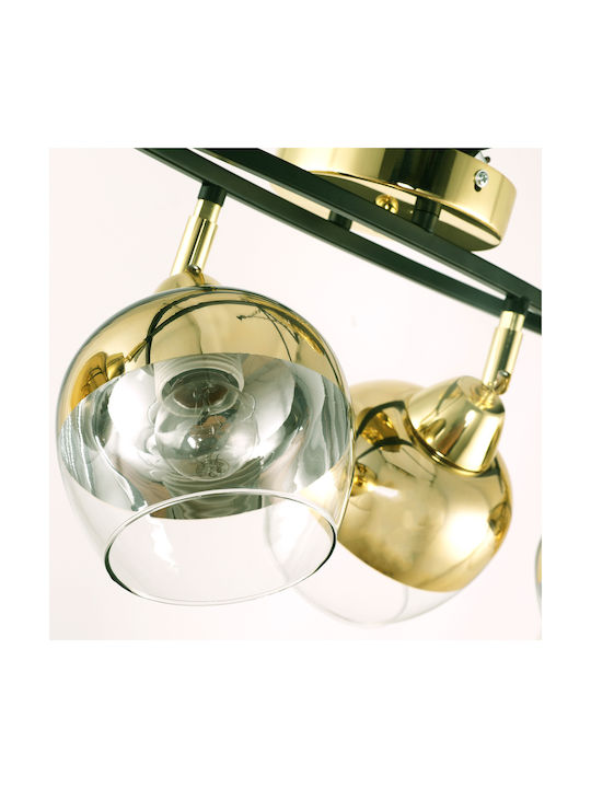 Agora Lighting Πλαφονιέρα Οροφής Χρυσή με Ντουί E27