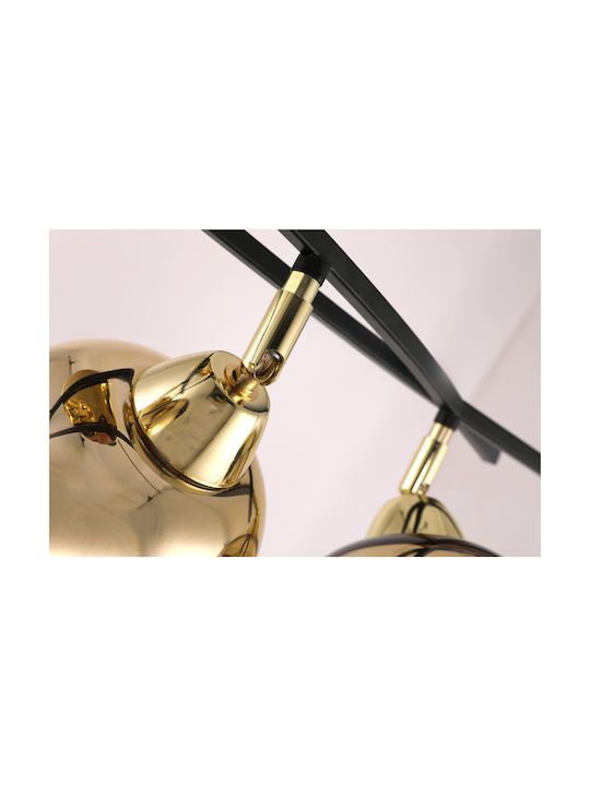 Agora Lighting Πλαφονιέρα Οροφής Χρυσή με Ντουί E27