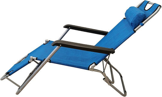 Campus Lounger-Armchair Beach with Recline 4 Slots Blue 60cm