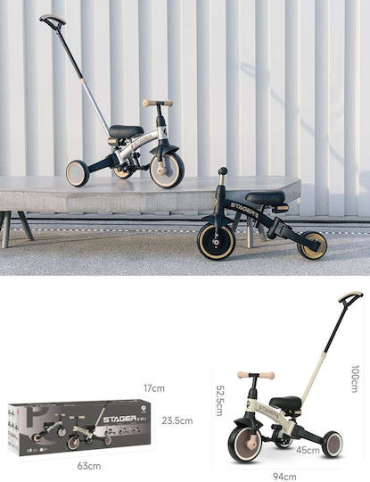 Q Play Stager Convertible with Parental Handle 3 in 1 for 2+ Years Black
