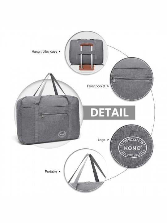 Miss Lulu Foldable Waterproof Storage Cabin Travel Handbag Gray