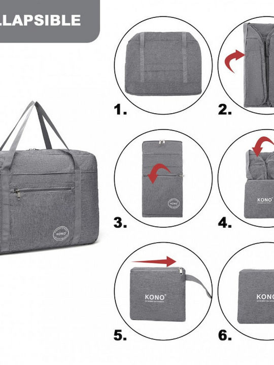 Miss Lulu Foldable Waterproof Storage Cabin Travel Handbag Gray