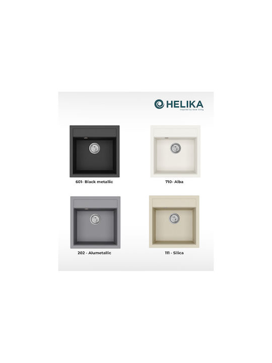 Tesa SQT100 Drop-In Küchenspüle aus Flüssigem Granit M49xB51cm Graue