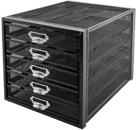 Osco Metal Desktop Drawer 5 Number of Spit 27.5x35.5x28.3cm Black