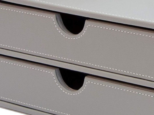 Osco Leather Desktop Drawer 2 Positions 24.8x34x18.5cm Gray