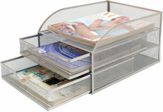 Osco Metal Desktop Drawer 2 Positions Silver