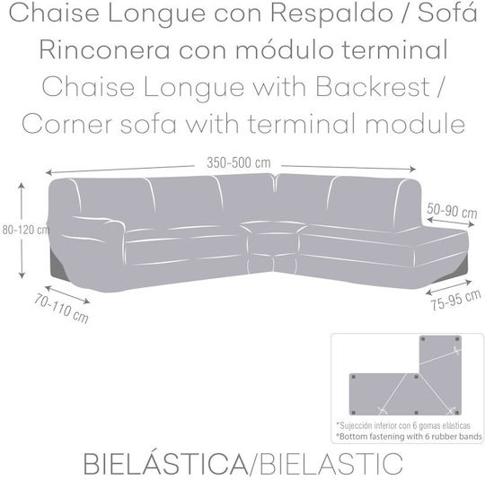 Eysa Roc Elastische Abdeckung für Ecksofa C/8 Burgundy 350εκ. 1Stück FK9178D