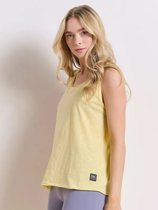 Women's Blouse Cotton Sleeveless Yellow