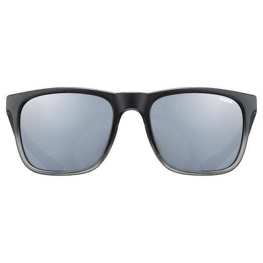 Uvex Cycling Glasses with Black Frame & Transparent / Mirror Lenses