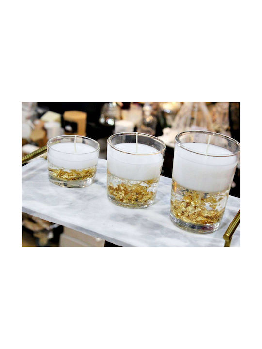Aromatische Kerze Glas Φ 8,2 X 5,8 cm Gel Goldene Blätter