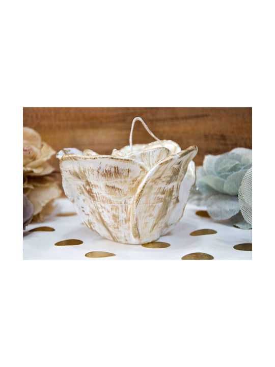 Weißgoldene Rose Mittel 9x15x6cm