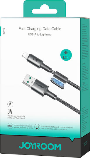Joyroom S-A50 Unlimited Μαγνητικό USB-A to Lightning Cable 60W Γκρι 1.2m