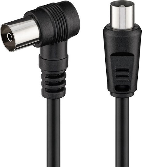 Powertech Кабел за антена Коаксиален мъжки - Коаксиална женска Черен 1.5м (CAB-V041) 1бр