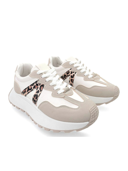 Damen Flatforms Sneakers White / Beige