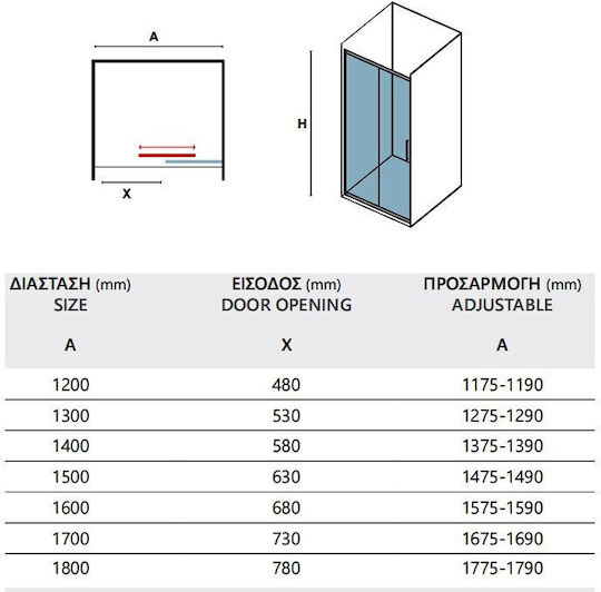 Karag Slide 2 Διαχωριστικό Ντουζιέρας με Συρόμενη Πόρτα 130x200cm Clear Glass Chrome Karag Slide 2 Διαχωριστικό Ντουζιέρας με Συρόμενη Πόρτα 130x200cm Clear Glass Chrome