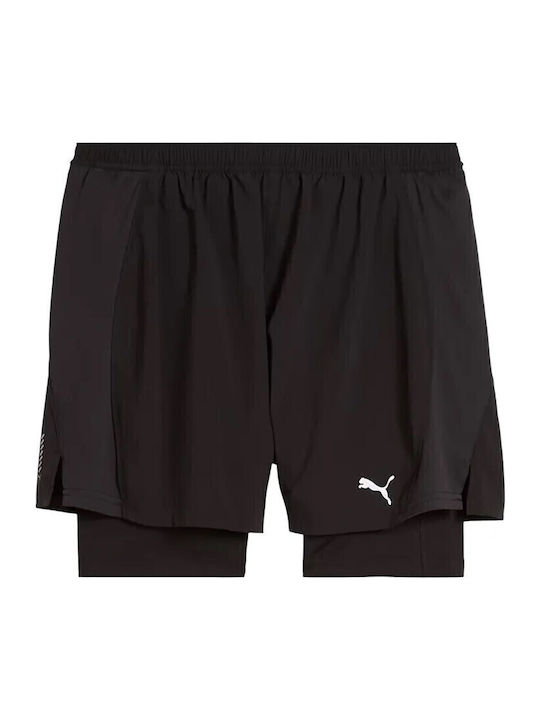 Velocity 2 in 1 Sports Men's Black Shorts