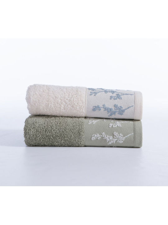 Nef-Nef Homeware Πετσέτα Χεριών Claris 30x50εκ. Πράσινο Βάρους 500gr/m²